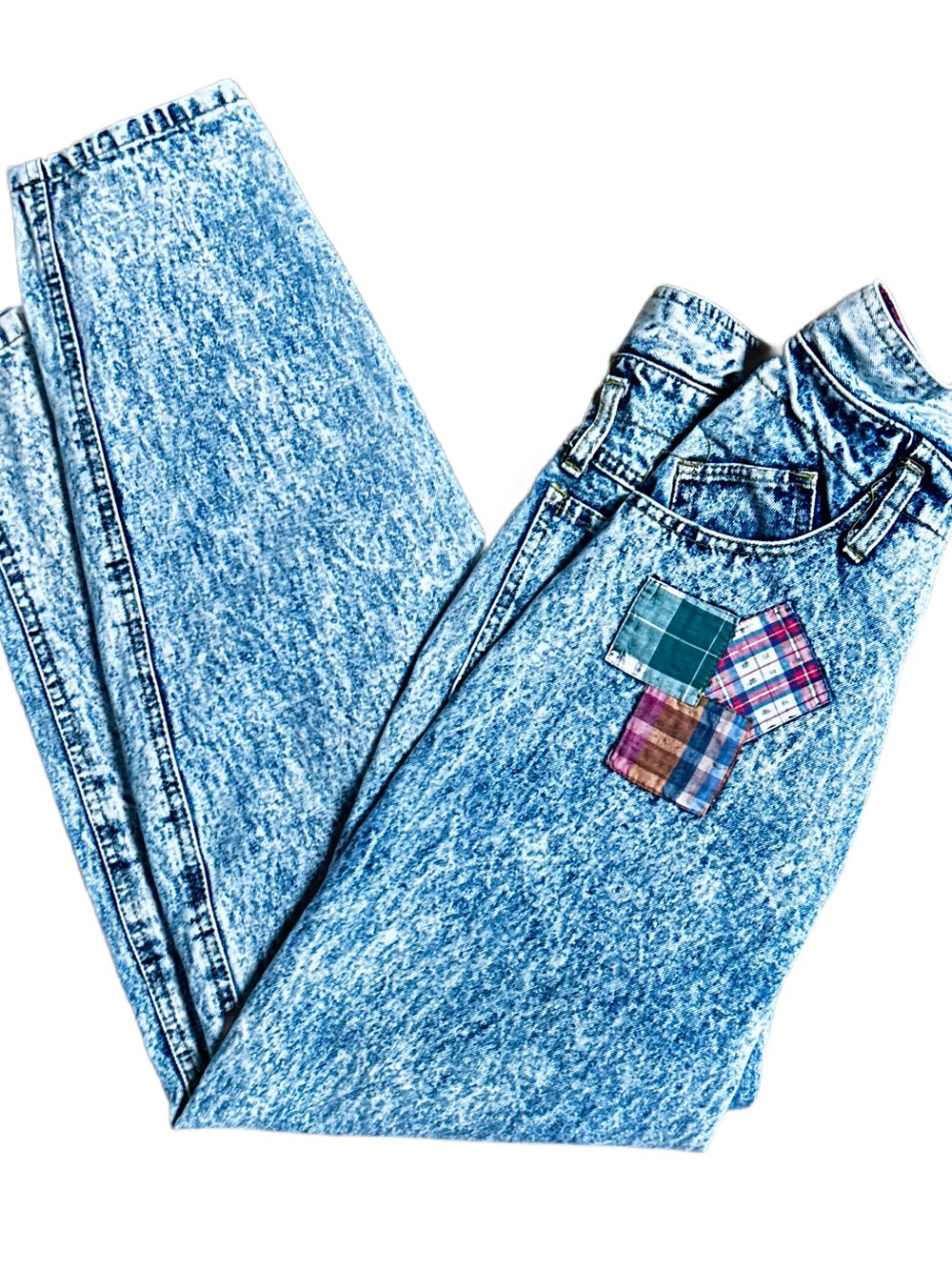 Rio by Stephen Mardon ~ Size 11 (28/30) ~ Blue Denim W/Patchwork Acid Wash Jeans